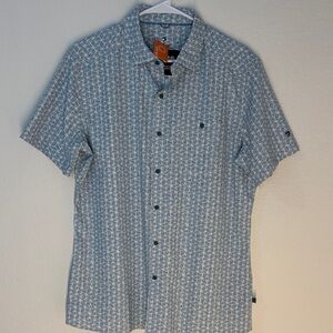 Kuhl Light Blue Geometric Button Down Shirt